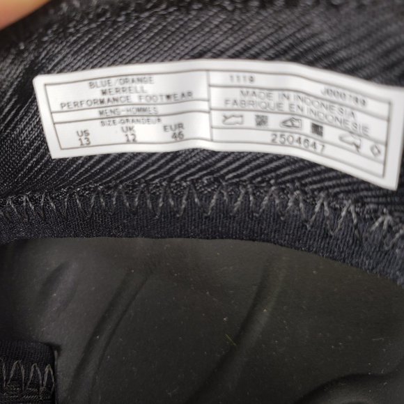 Merrell Vibram Outsole Black/Blue/Orange Strap Hik main image 4